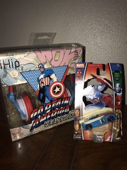 Captain America Headphones & Hot Wheel car