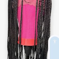 lace front 30 inch long box braids black wig 