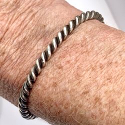 Sterling Silver Twisted Rope Cuff