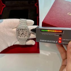Cartier Santos Diamond Watch - Arabic Dial - Automatic - Box Included