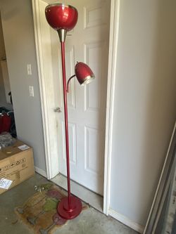 RED TORCHIERE FLOOR LAMP