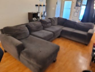 Large gray sectional couch