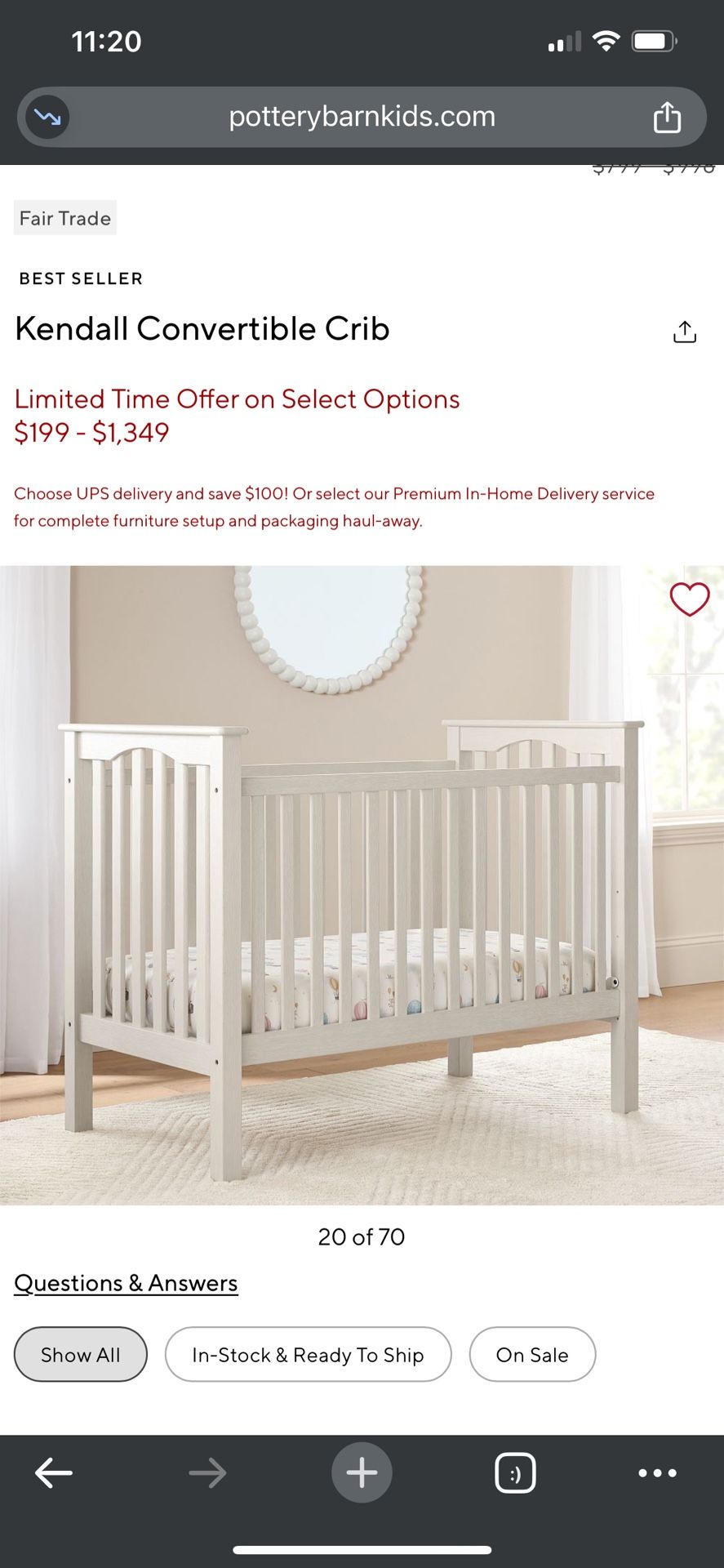 Pottery Barn Kids - Kendall Convertible Crib