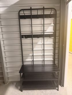 Metal Coat Rack/Shoe Bench