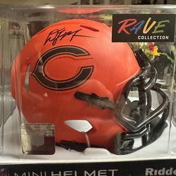 DJ Moore Signed Chicago Bears Riddell Rave Speed Mini Helmet Beckett