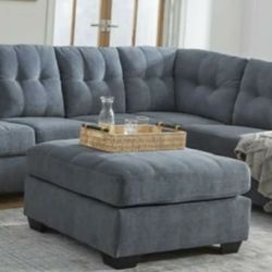 Brand New Blue Sectional Sofa with Ottoman