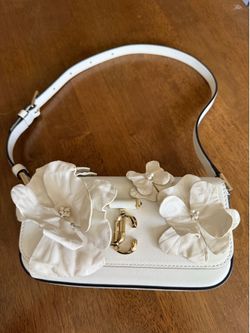 JIMMY CHOO FLORAL LEATHER SHOULDER BAG