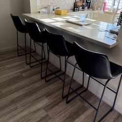Black Leather Bar Stools