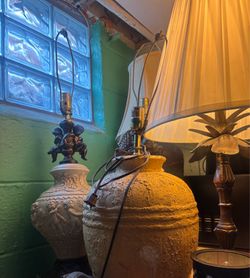 Vintage Italian cherub lamps