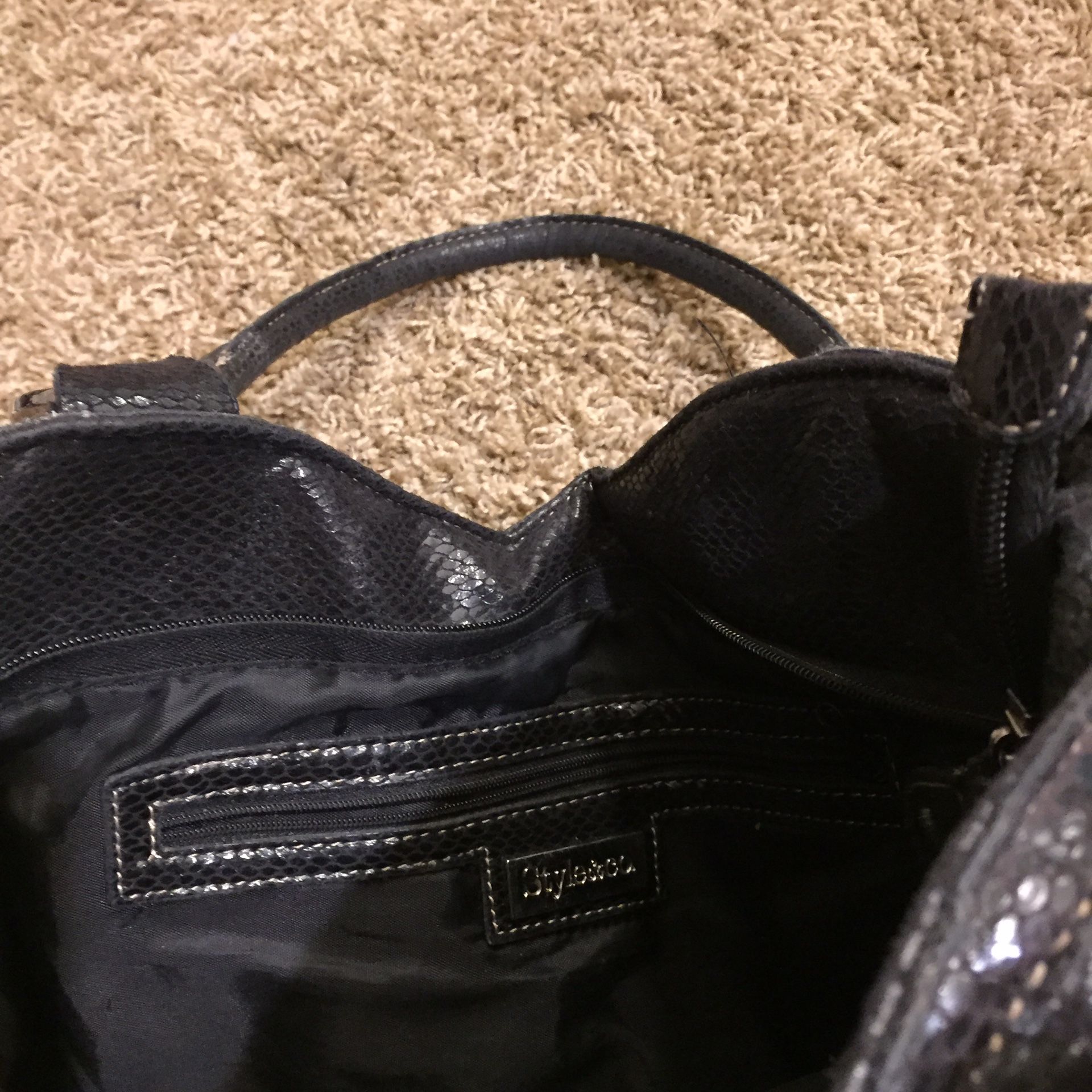 Style & co handbag shoulder purse black leather