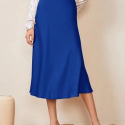Blue Silk Skirt 