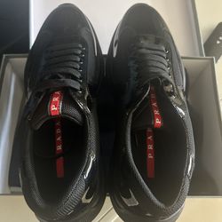 prada mens size 9 patent leather sneakers