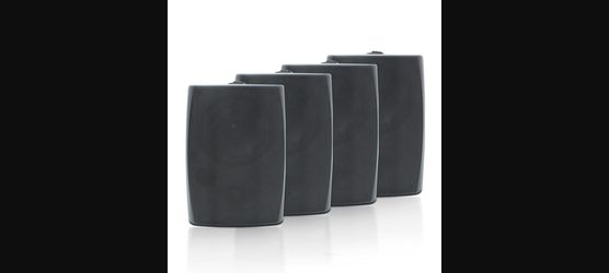 Outdoor Wall-Mounted Speakers (Set of 4) - 800W Waterproof, Black