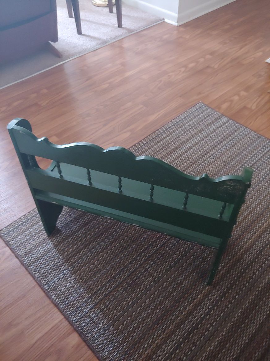 Mini solid wood bench.