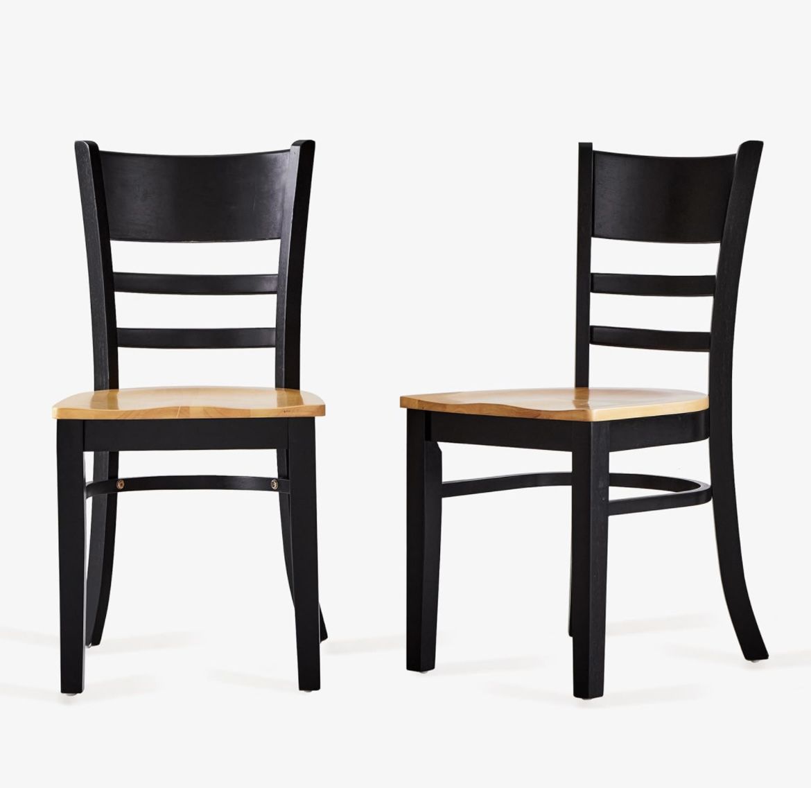 New Cabin Wooden Dining Chairs Set of 2 Two Toned Color 