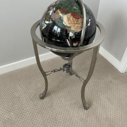 12” Gemstone Floor Globe w/ Compass