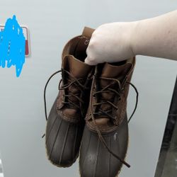 L.L. Bean Tumbled-Leather Shearling-Lined 10 ́ ́ Bean Boots