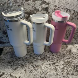Stanley 40oz white 30oz white 30oz pink each