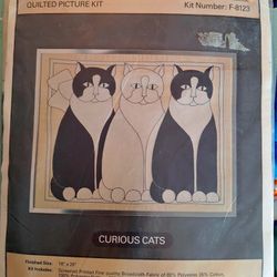 Quilted Picture Kit Curious Cats