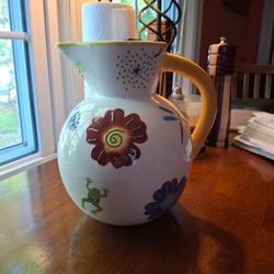 BICO CHINA #28 FLORAL PITCHER EXCELLENT Butterflies Frog Lady Bug