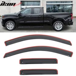 Fits 2019-2025 Silverado Sierra 1500 2500 3500 Extended Cab Window Visors In-Channel