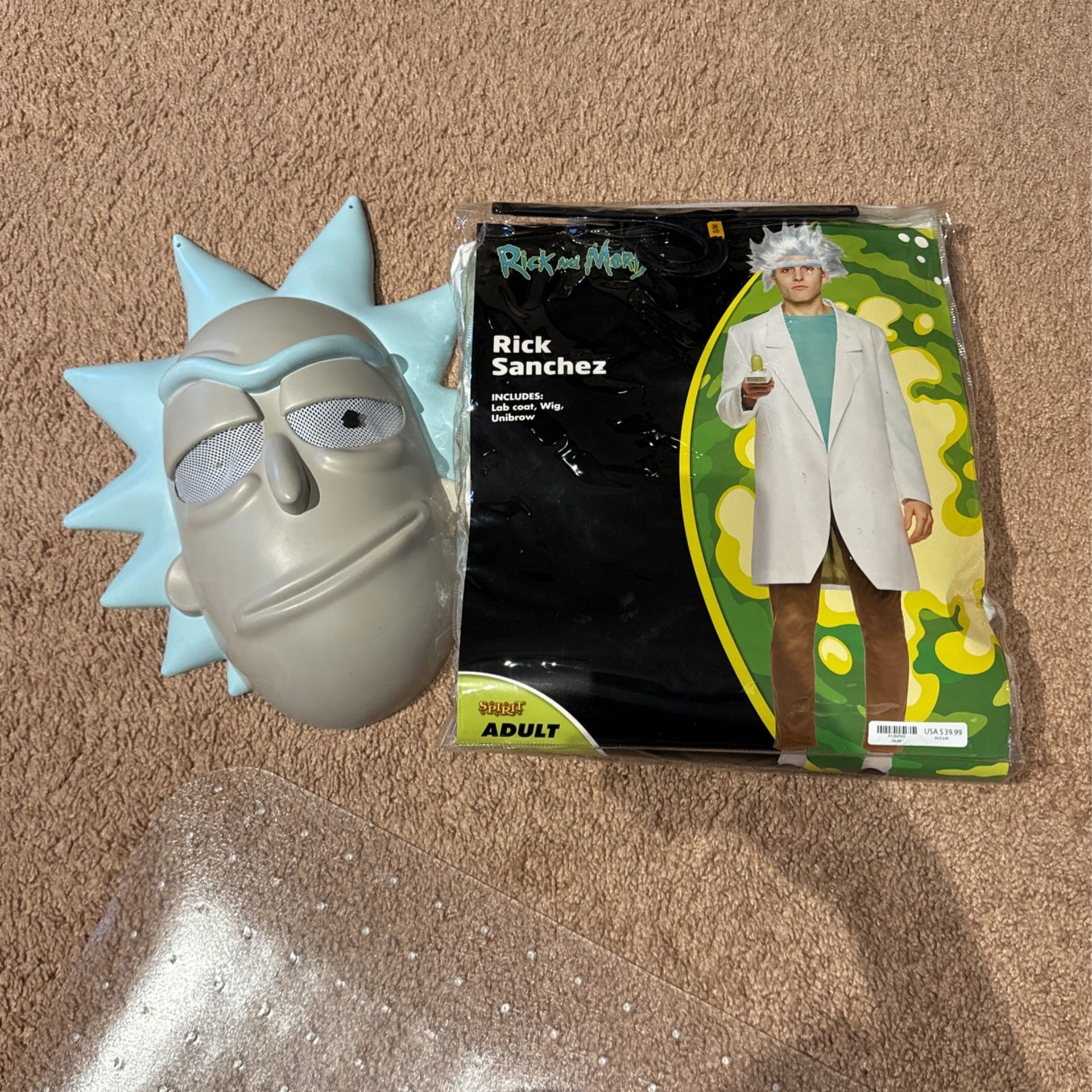 Rick And Morty Rick Sanchez Costume with Wig And Mask
