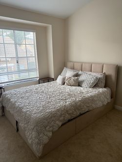 Queen bed frame and queen mattress