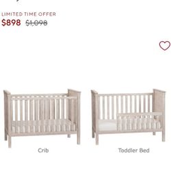 POTTERY BARN Rory Crib With Toddler Rail