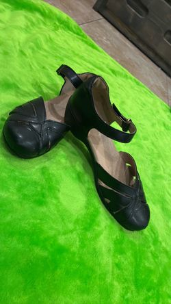 Black Leather Ankle Strap Sandals