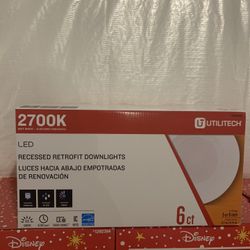 New Utilitech 65 Watt Equivalent White Dimmable LED Recessed Retrofit Downlight, 6 Pack