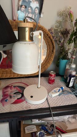 White and Gold Metal Desk Lamp
