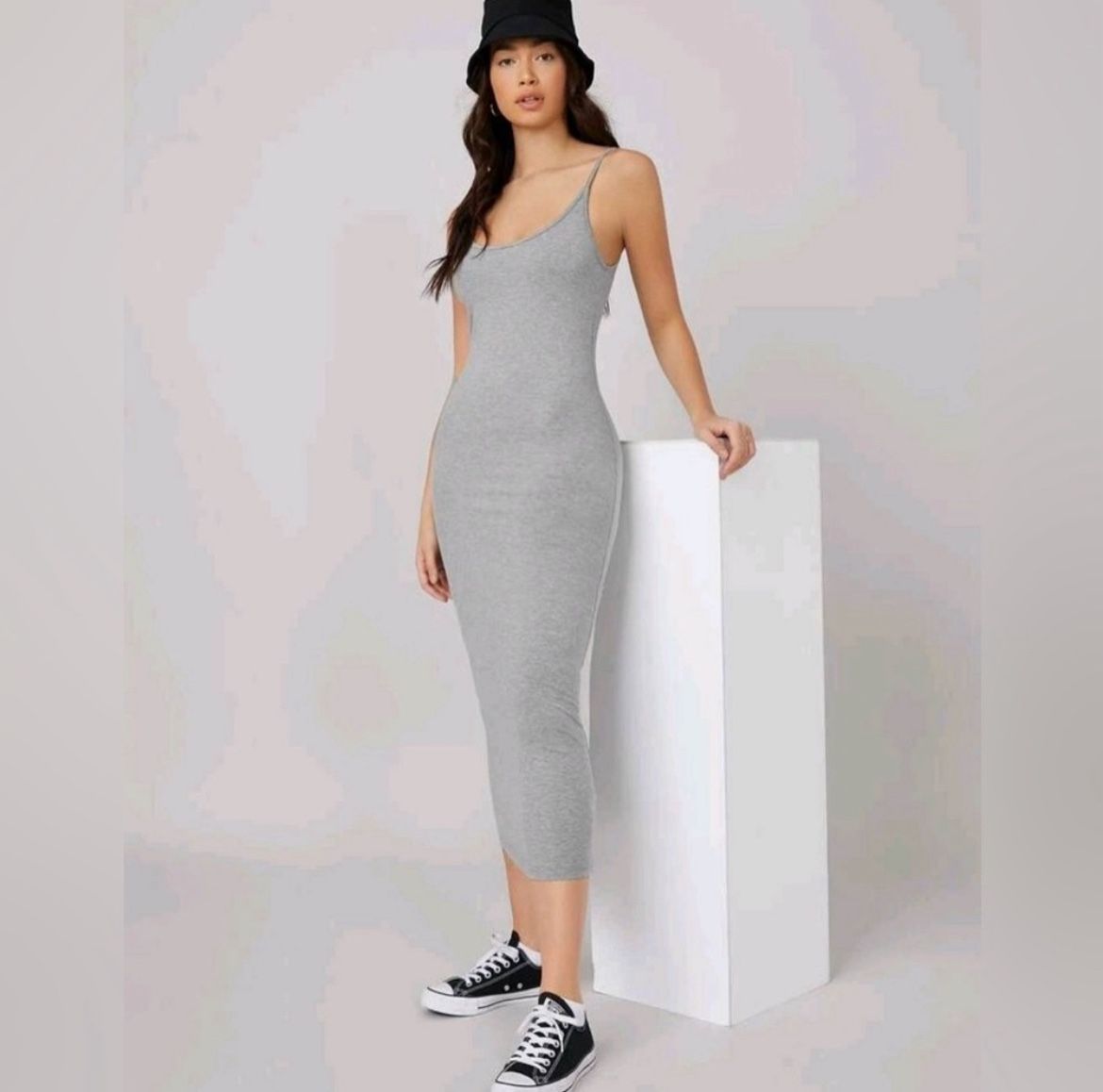forever 21 gray spaghetti strap maxi dress