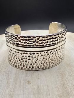Signed Herbert Taylor Navajo Sterling Silver Cuff Bracelet - 68.7g