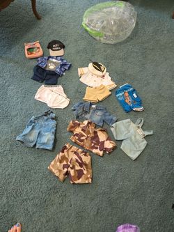 BUILD-A-BEAR CLOTHES, PUPPY SNACKS &,HAT ETC SEE DESCRIPTION