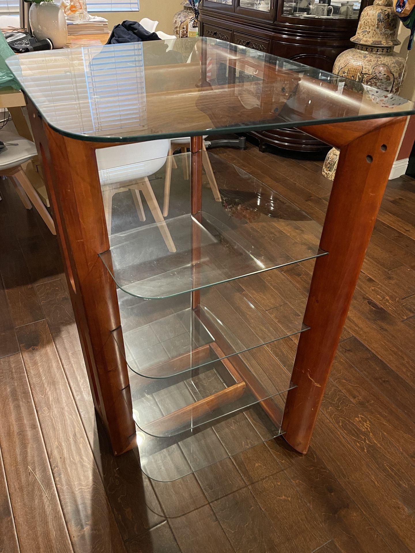 TV STAND, Glass Shelves