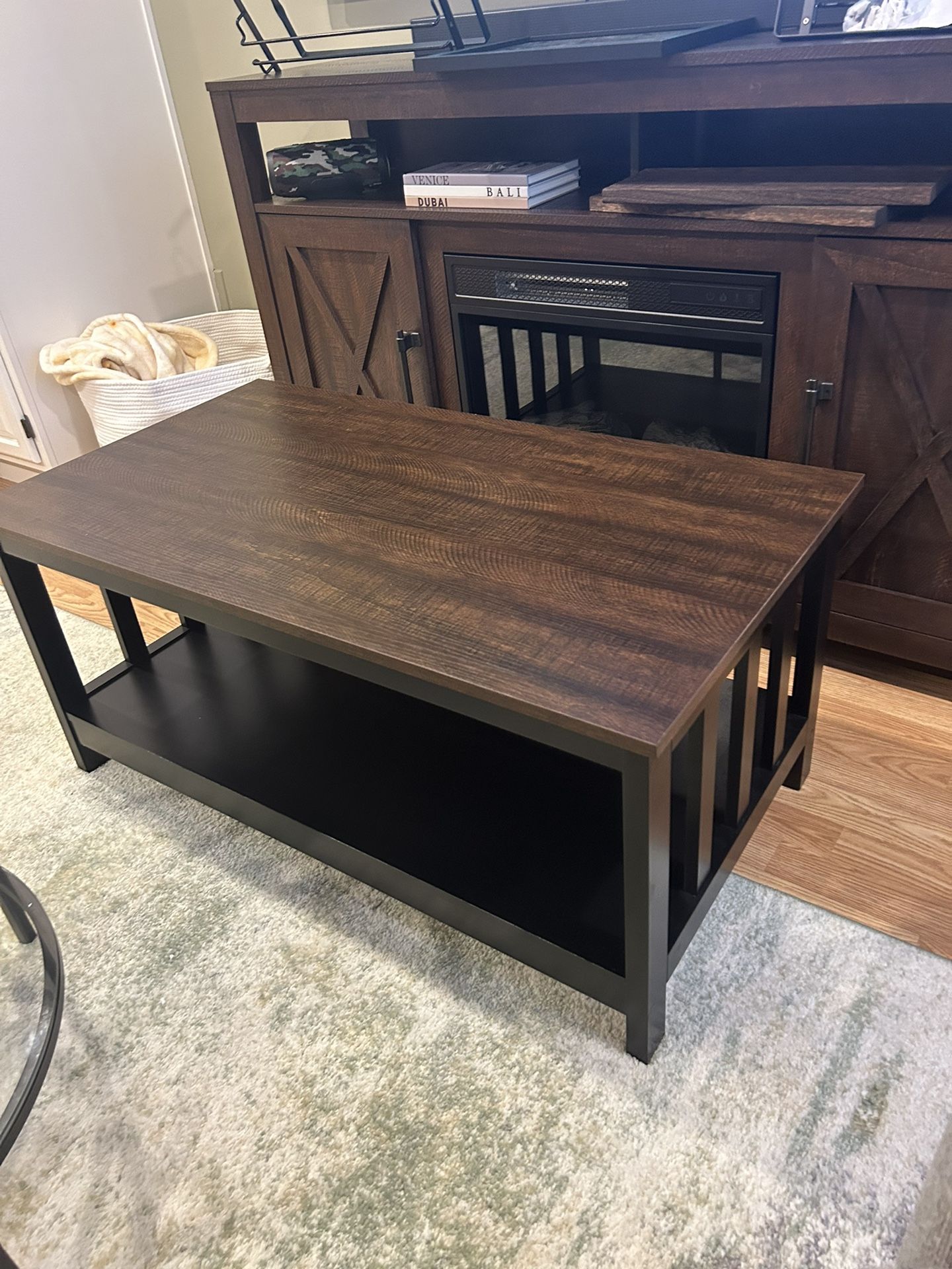 Espresso and Black Coffee Table