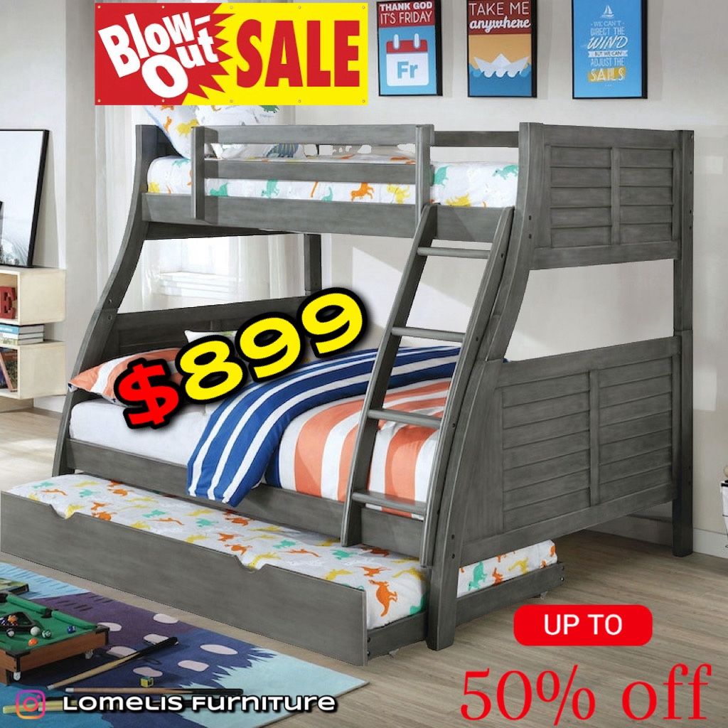 Twin Full Twin Size Greg Bunk bed W Orthopedic Mattress