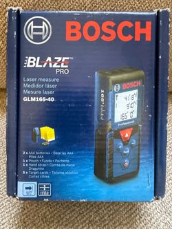 BOSCH BLAZE PRO LASER MEASURE. UP 165-FEET