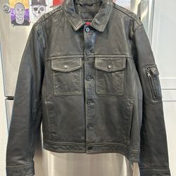 Banana Republic Leather Trucker Jacket Size L