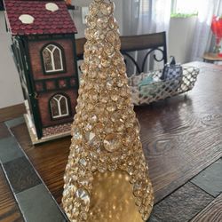 Gold Tree Christmas Deco Candle