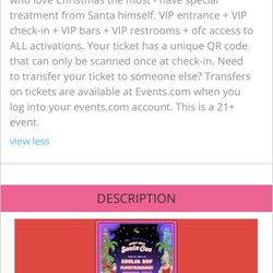 4 VIP Almost Nakey Santacon Tickets 