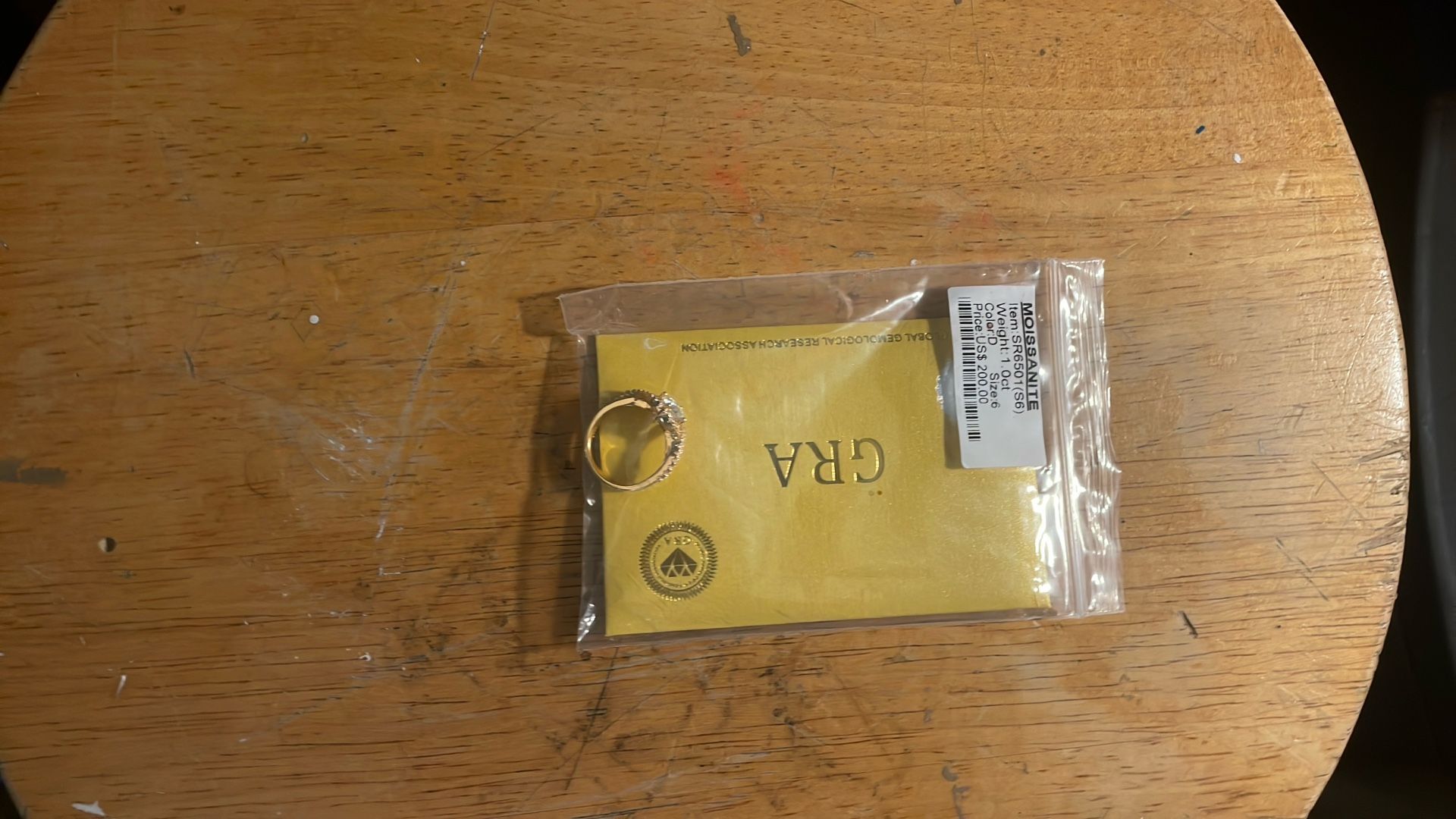 GRA Certified Moissanite Diamond Ring