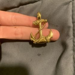 Gold Plated Anchor Pendant 