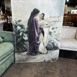 Oil Painting On Cloth Of Lovers (Read Description)