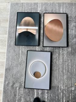 Modern 3-Piece Wall Art Set – Warm Neutral Tones (20x28”) – $80(DMV Area)