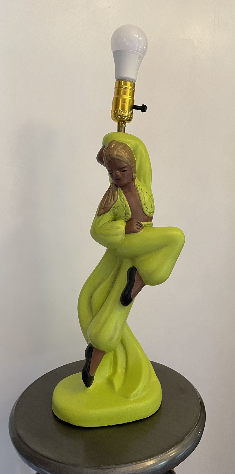 Mid Century Chalkware Dancer Lamp