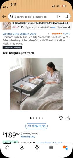 Twin bedside bassinet