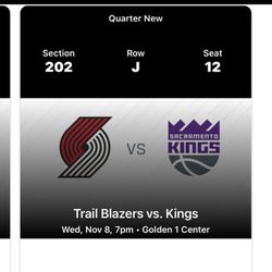2 Tickets Blazer’s And Kings 
