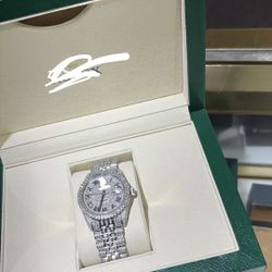 Iced Out Moissanite Watch