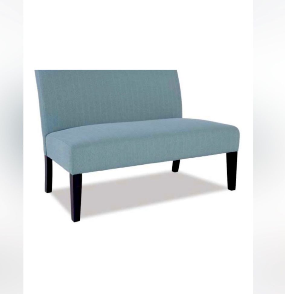 Teal Settee Armless Loveseat Bench